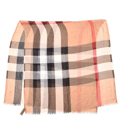 Burberry Modal Silk Mega Check Lightweight Scarf Camel 3 of 5