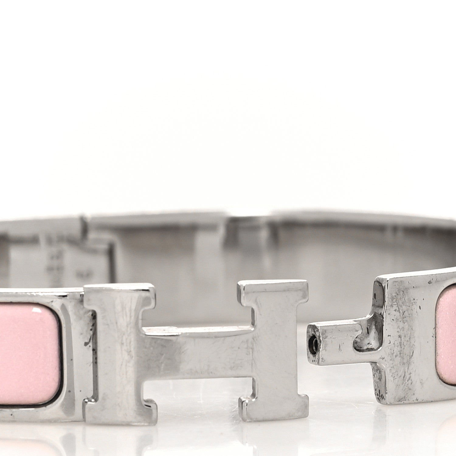 Hermes Enamel Narrow Clic Clac H Bracelet PM Rose Candeur 4 of 5