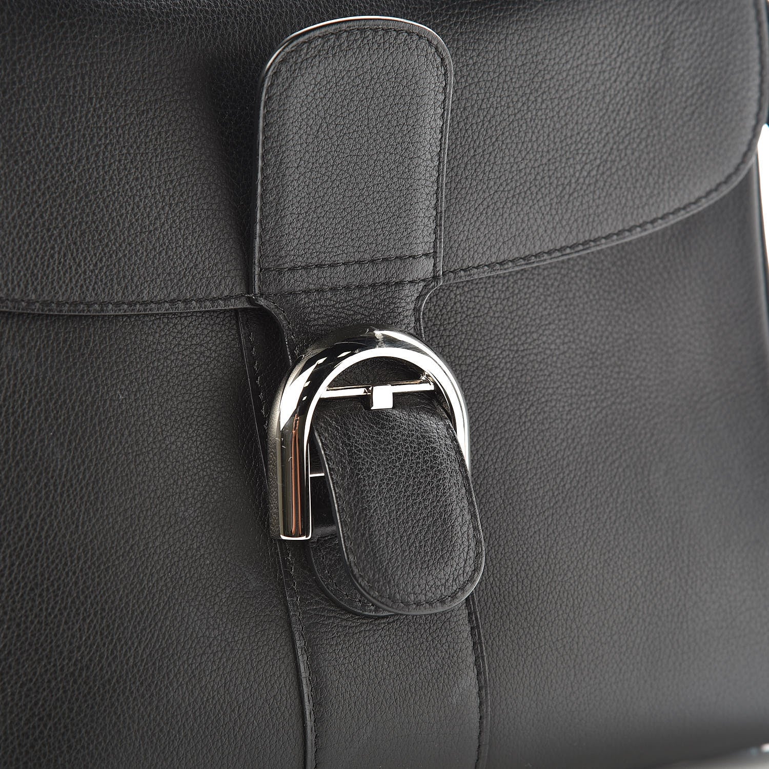 Delvaux Grained Calfskin MM Brillant Satchel Black 9 of 9