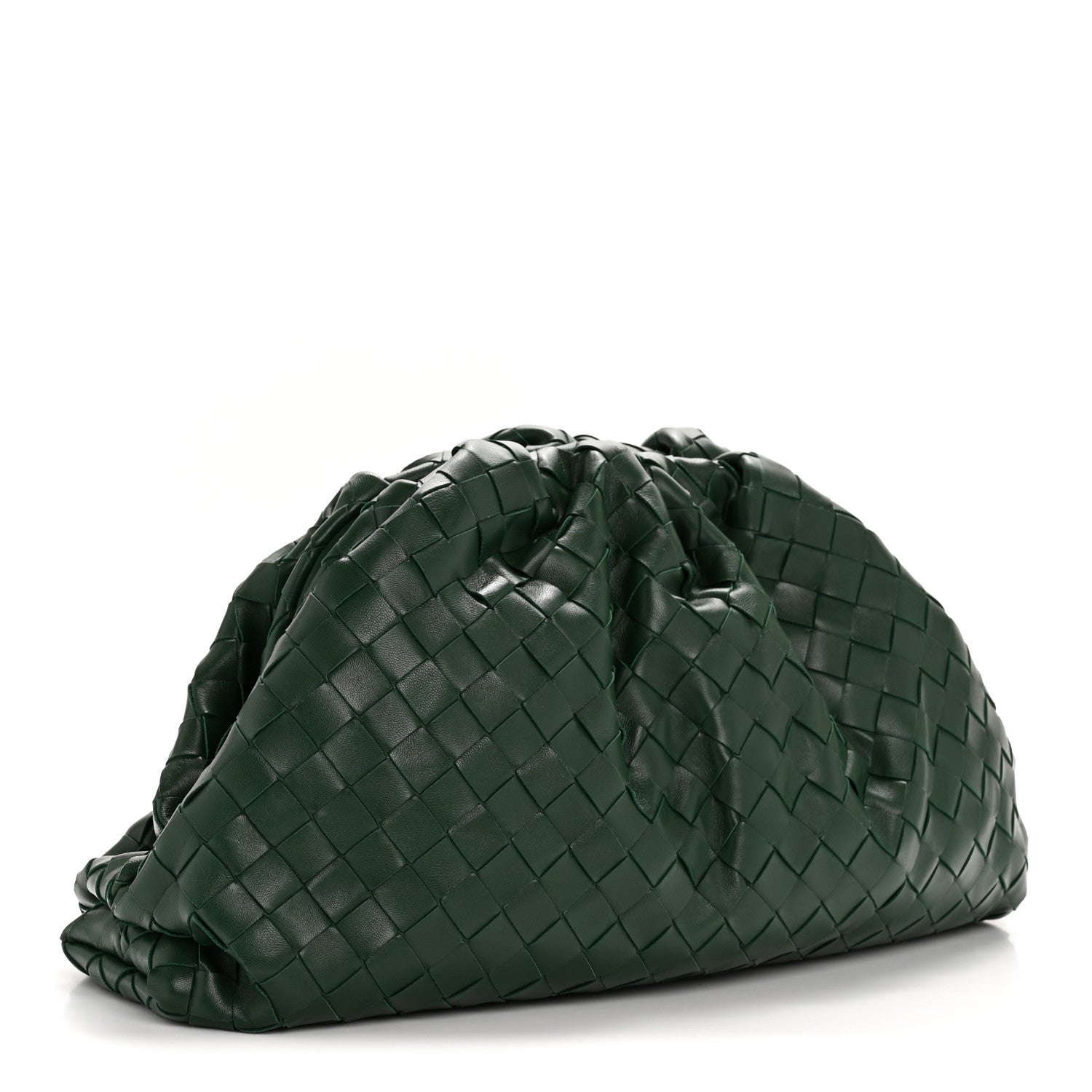 Bottega Veneta Nappa Maxi Intrecciato The Pouch Oversized Clutch Racing Green 3 of 12