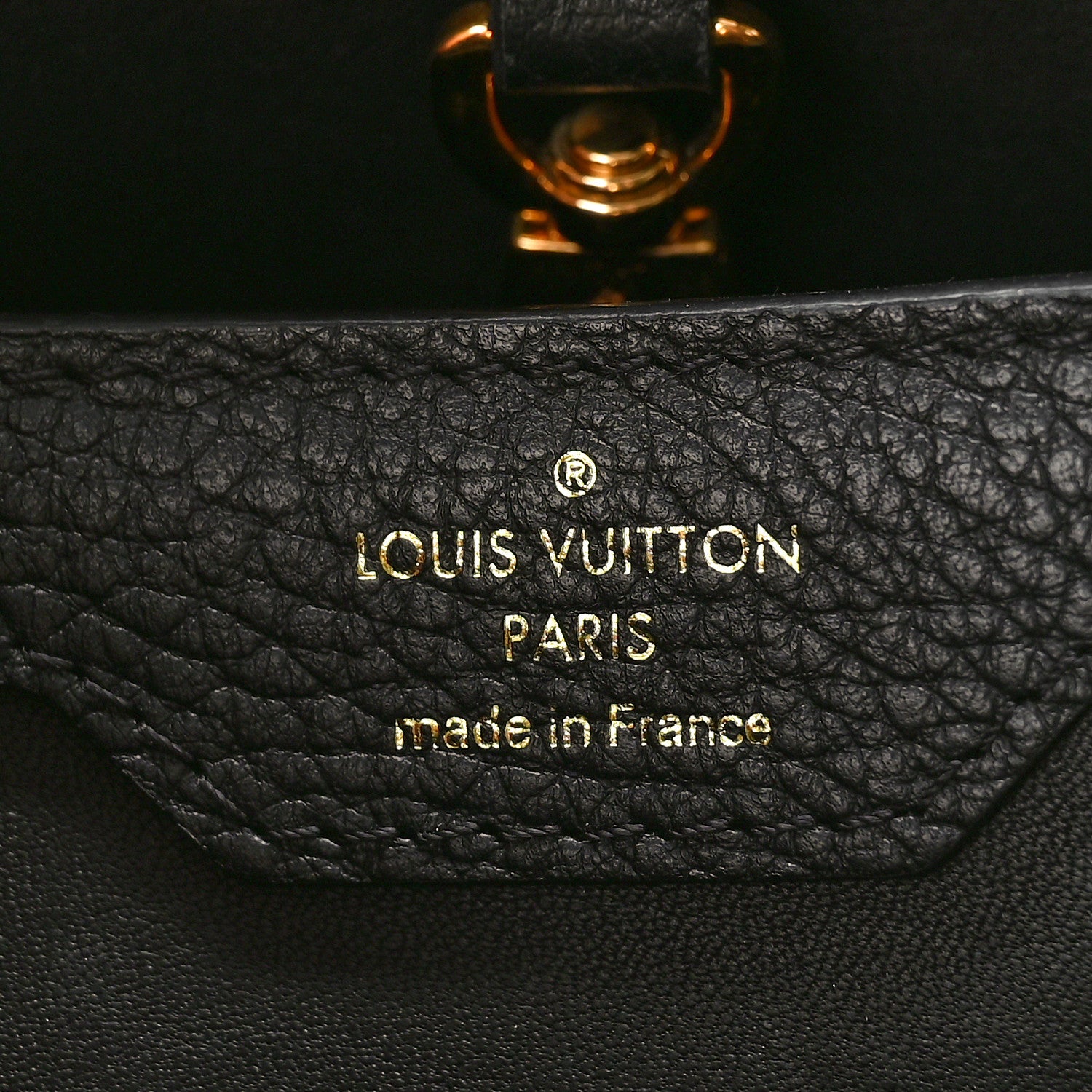 Louis Vuitton Taurillon Studded Capucines PM Black 6 of 8