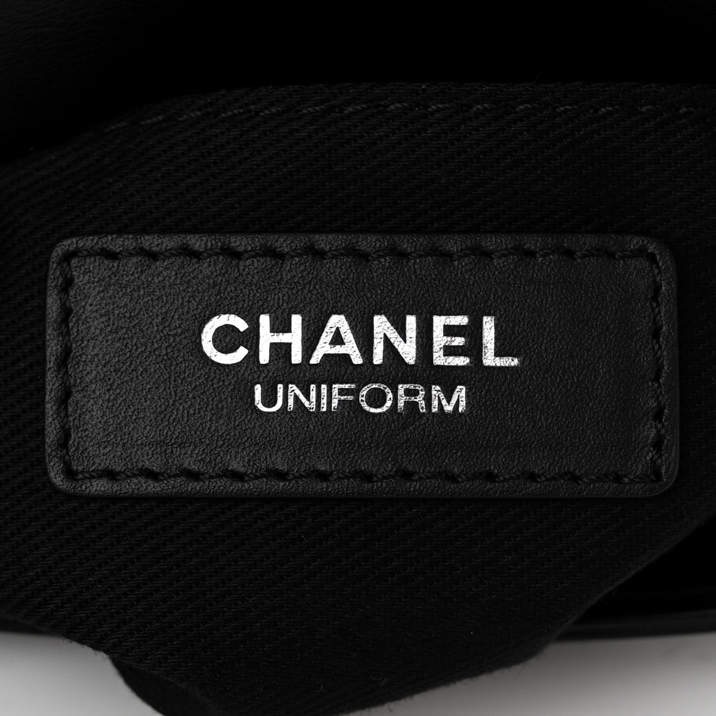 Calfskin Quilted CC Uniform Flap Belt Bag Black