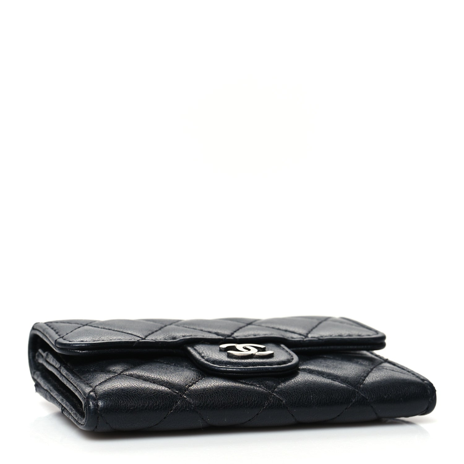 Chanel Lambskin Quilted Flap Card Holder Wallet Black 4 of 12