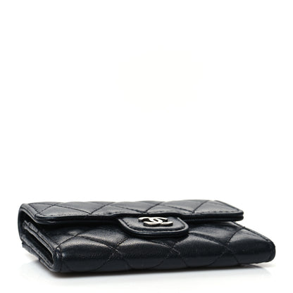 Chanel Lambskin Quilted Flap Card Holder Wallet Black 4 of 12