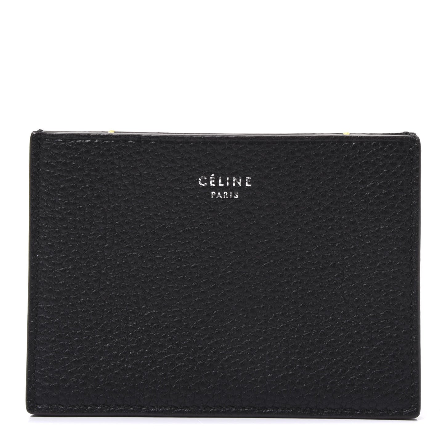 Drummed Calfskin Gusset Card Holder Black