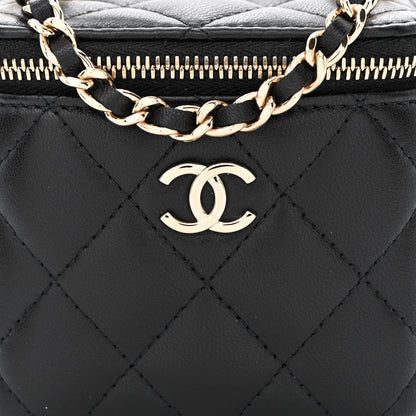 Chanel Lambskin Quilted Top Handle Mini Vanity Case With Chain Black 8 of 11