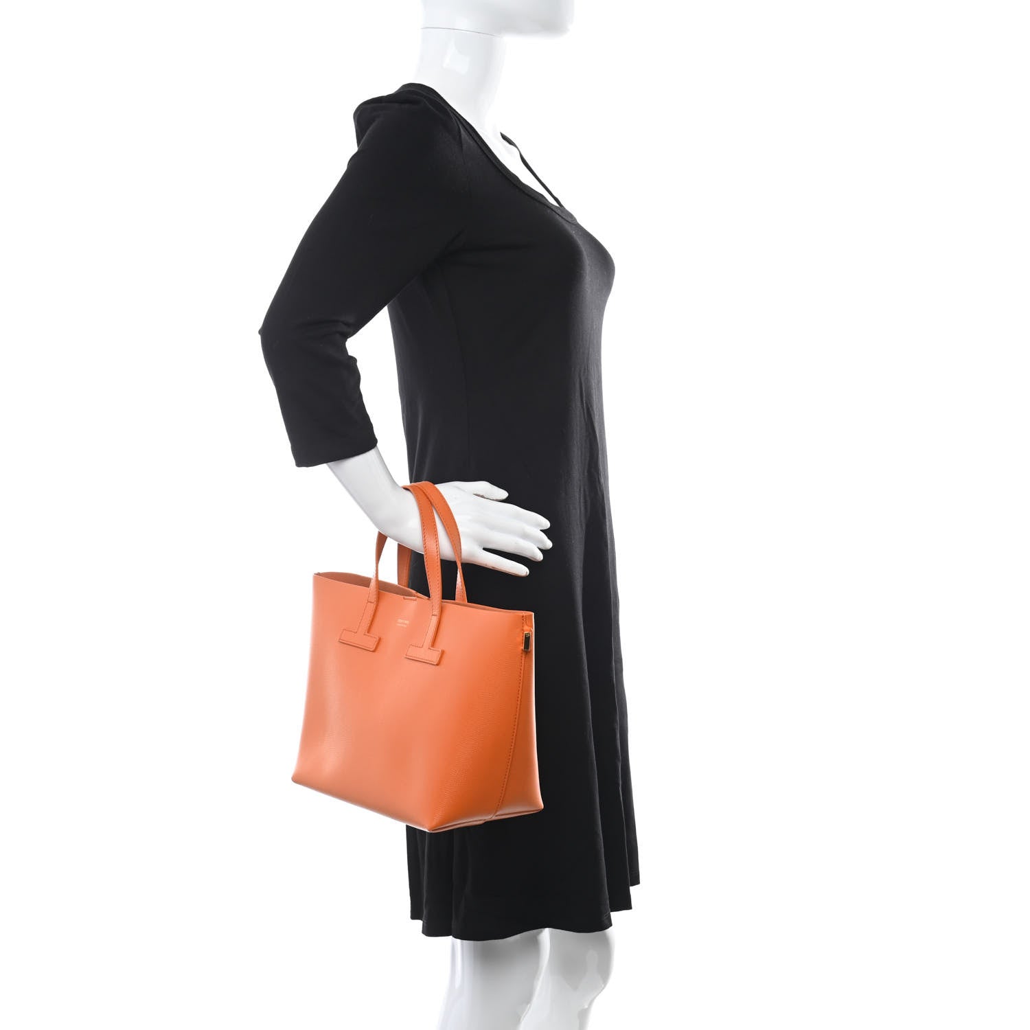Tom Ford Saffiano Mini T Tote Orange 2 of 11