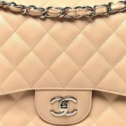 Chanel Caviar Quilted Jumbo Double Flap Beige Clair 8 of 11