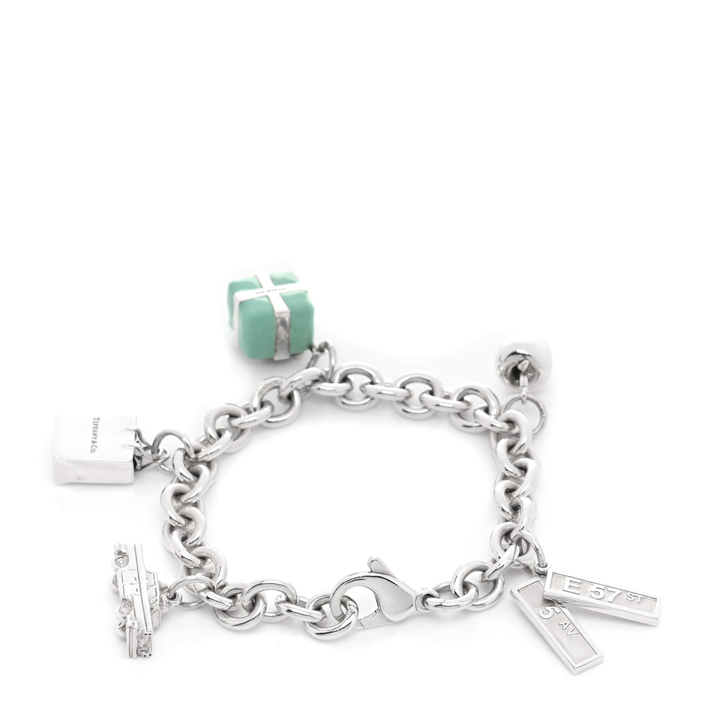 Sterling Silver New York Manhattan Charm Bracelet