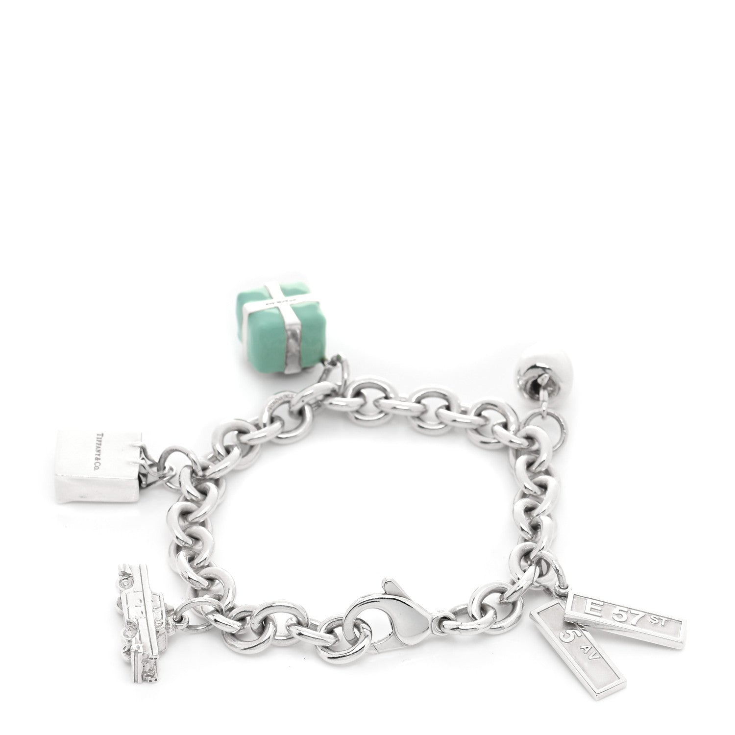 Tiffany Sterling Silver New York Manhattan Charm Bracelet 3 of 8
