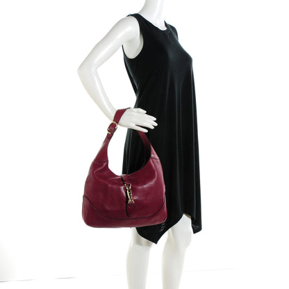 Gucci Calfskin Medium Jackie Soft Hobo Burgundy 2 of 7