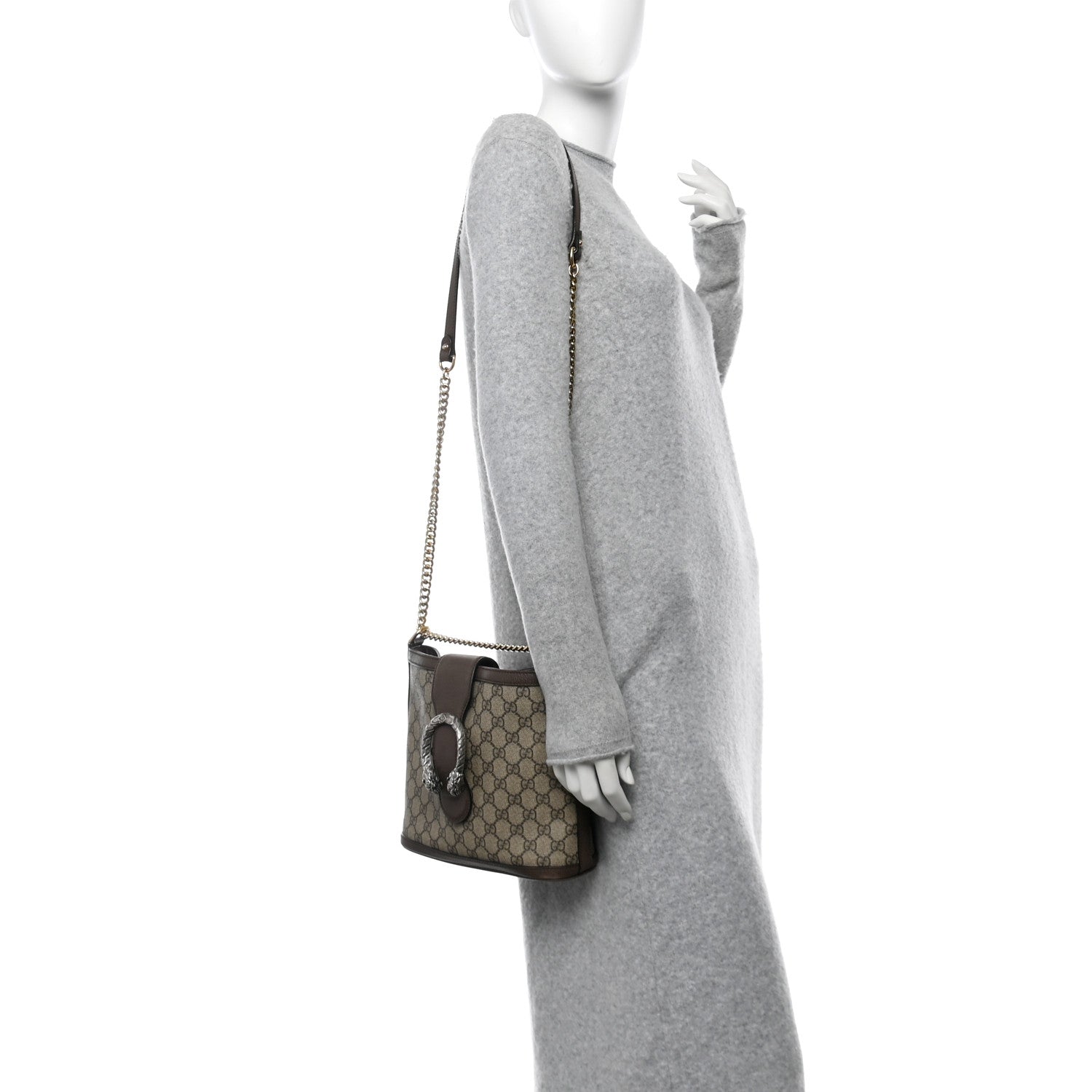 Gucci GG Supreme Monogram Medium Dionysus Bucket Bag Beige New Acero 2 of 10