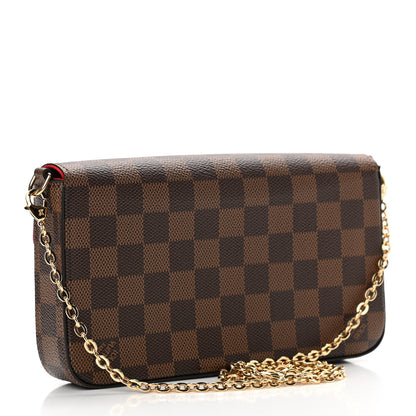 Louis Vuitton Damier Ebene Pochette Felicie Chain Wallet 4 of 12