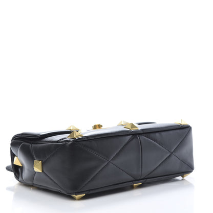 Valentino Garavani Nappa Large Roman Stud Shoulder Bag Black 4 of 10