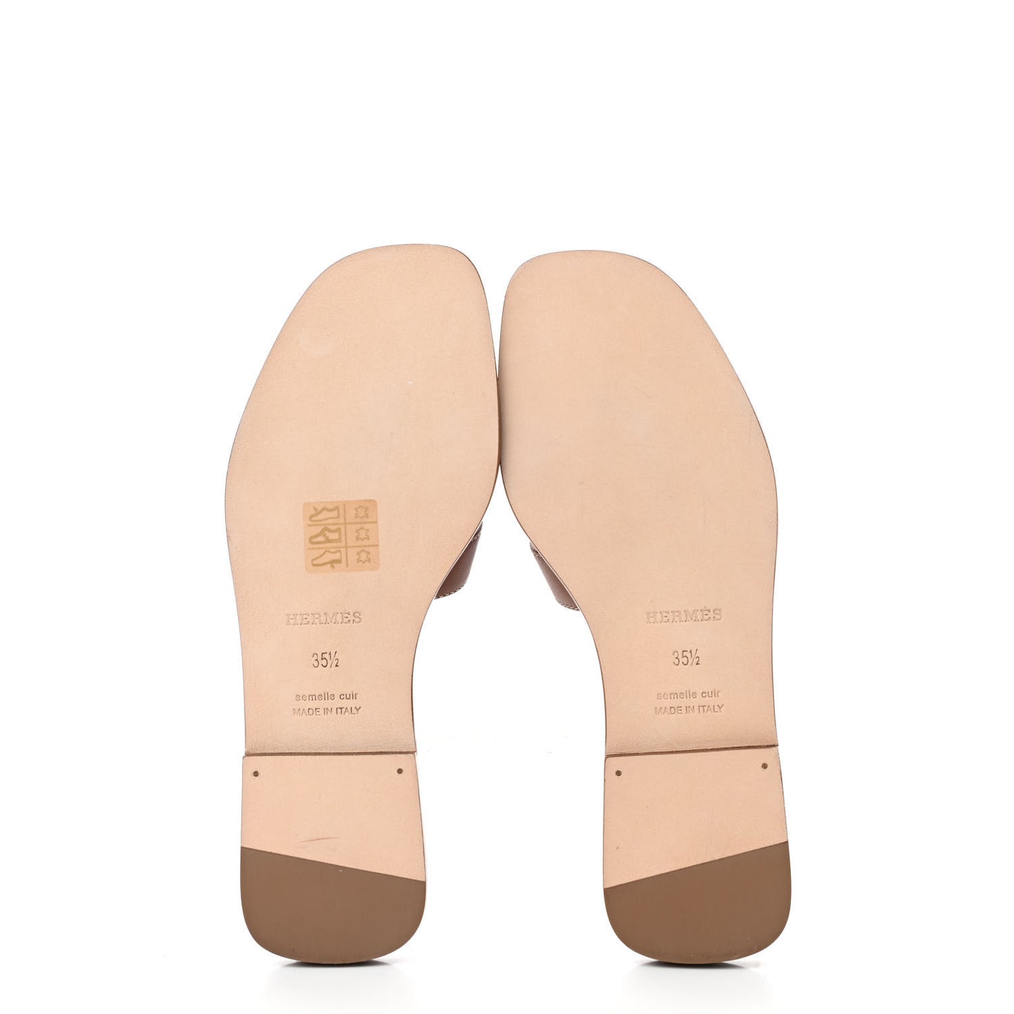 Box Calfskin Oran Sandals 35.5 Gold