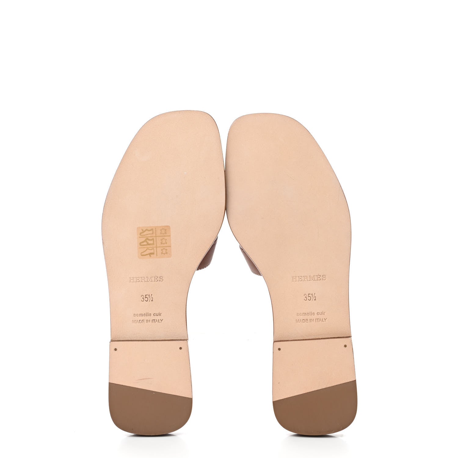 Hermes Box Calfskin Oran Sandals 35.5 Gold 5 of 5