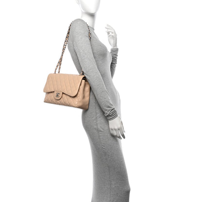 Chanel Caviar Quilted Jumbo Double Flap Beige 2 of 10
