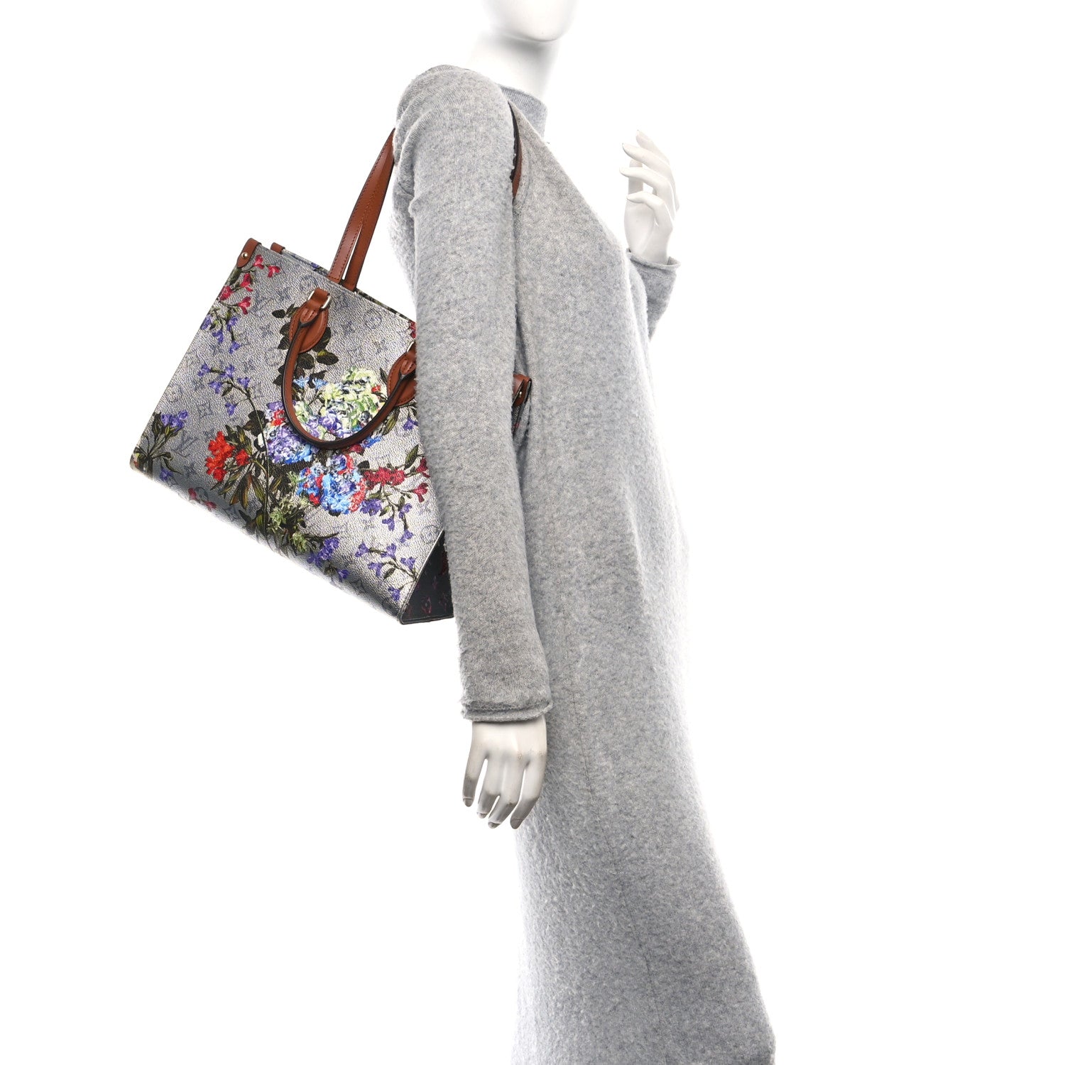 Louis Vuitton Metallic Monogram LV Garden OnTheGo MM Silver 2 of 9
