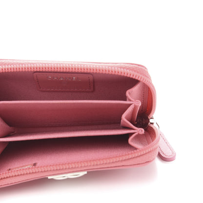 Chanel Calfskin Chevron Quilted Zip Around Boy Coin Purse Wallet Pink 5 of 9