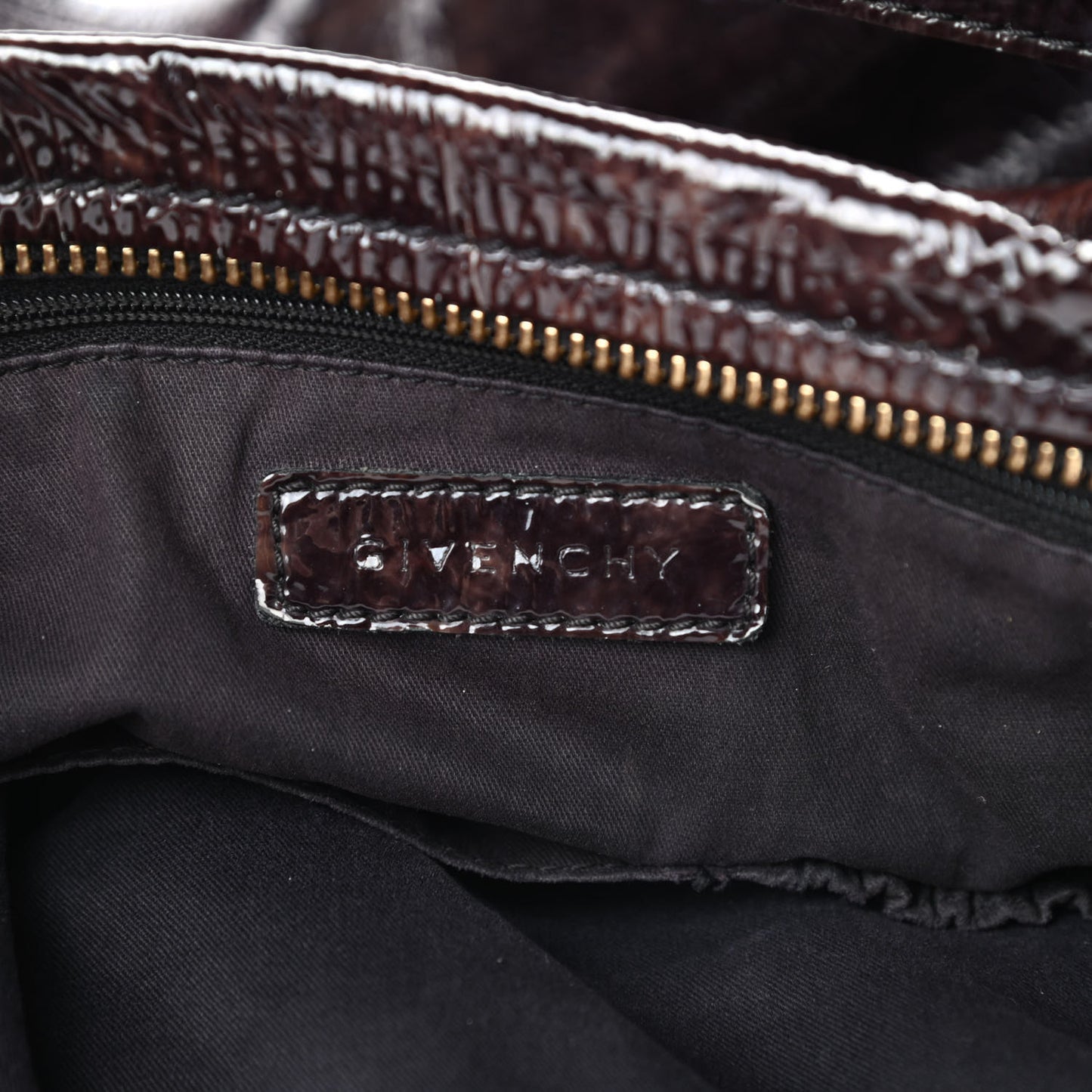 Crinkled Patent Medium Pandora Bag Aubergine
