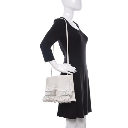 Proenza Schouler Calfskin Large Fringe Lunch Bag White 2 of 12