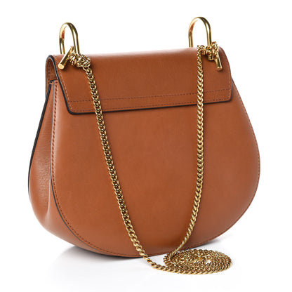 Chloe Suede Smooth Calfskin Studded Drew Shoulder Bag Caramel 3 of 7