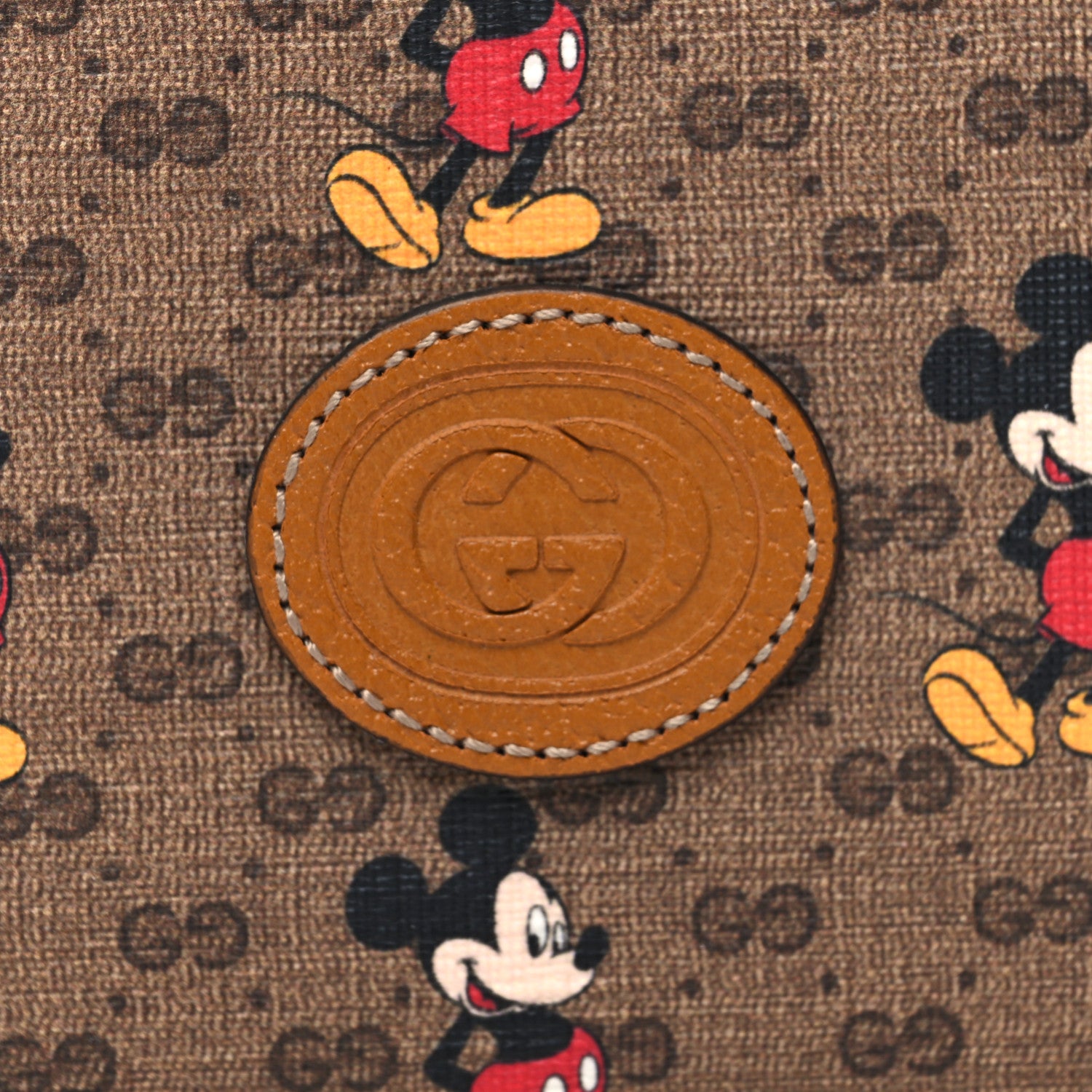 Gucci X DISNEY Mini Vintage GG Supreme Monogram Mickey Mouse Wallet Beige Vintage Sun Oil 8 of 9