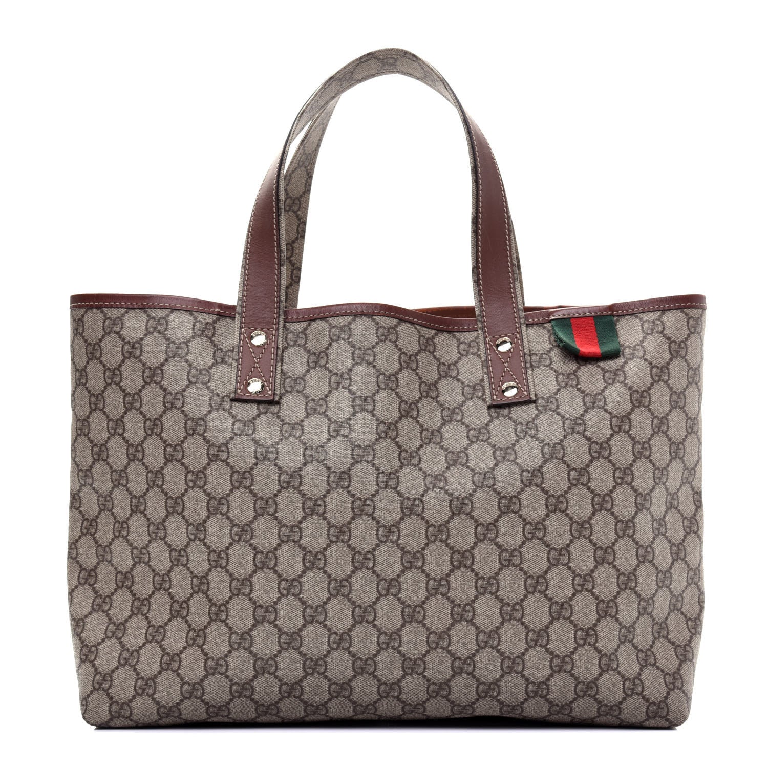 Gucci GG Plus Monogram Medium Signature Web Loop Tote Brown 1 of 17