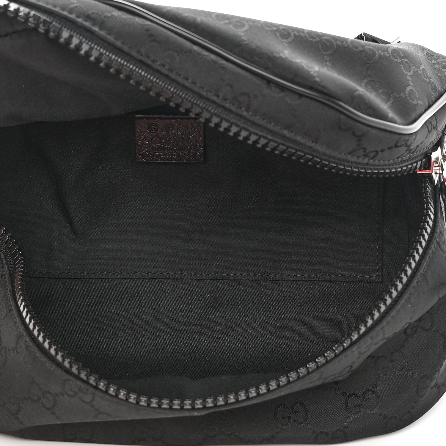 Gucci Nylon Monogram Fanny Pack Belt Bag Black 5 of 10