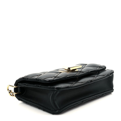 Louis Vuitton Lambskin Malletage Wallet On Chain GO-14 Black 4 of 11