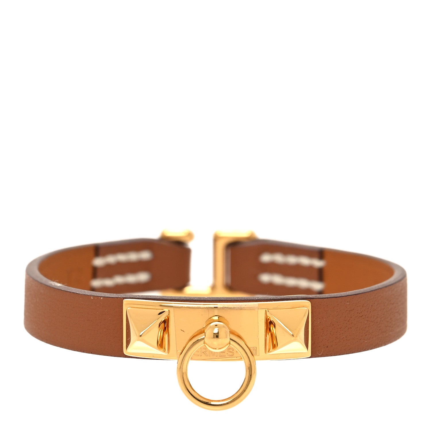Hermes Mini Rivale Bracelet T2 Gold 1 of 7