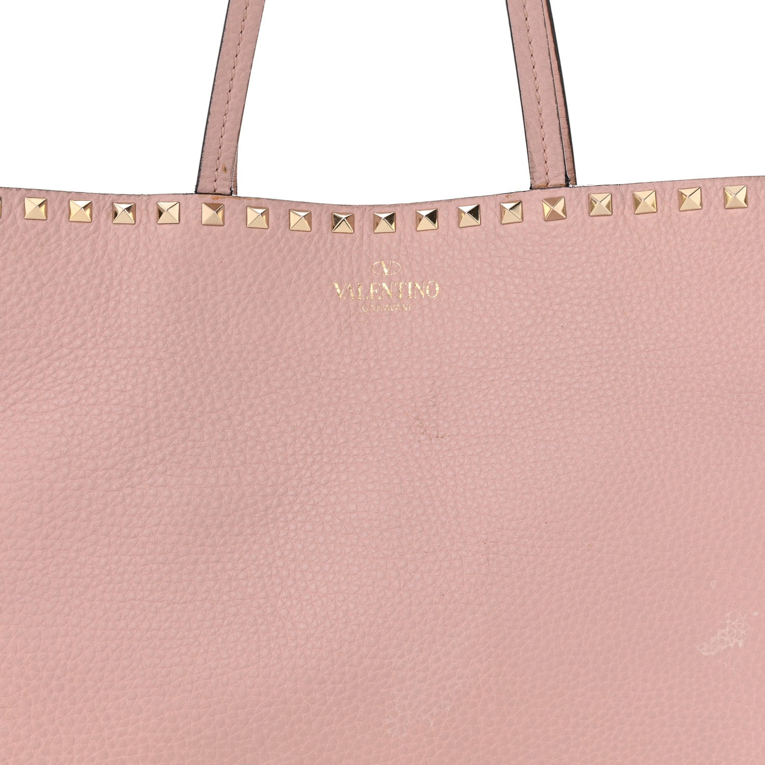 Valentino Garavani Grained Calfskin Rockstud Shoulder Tote Water Rose 7 of 14