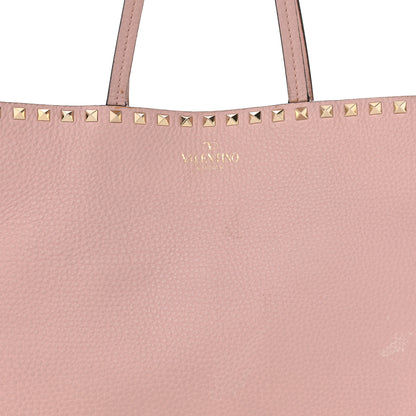 Valentino Garavani Grained Calfskin Rockstud Shoulder Tote Water Rose 7 of 14