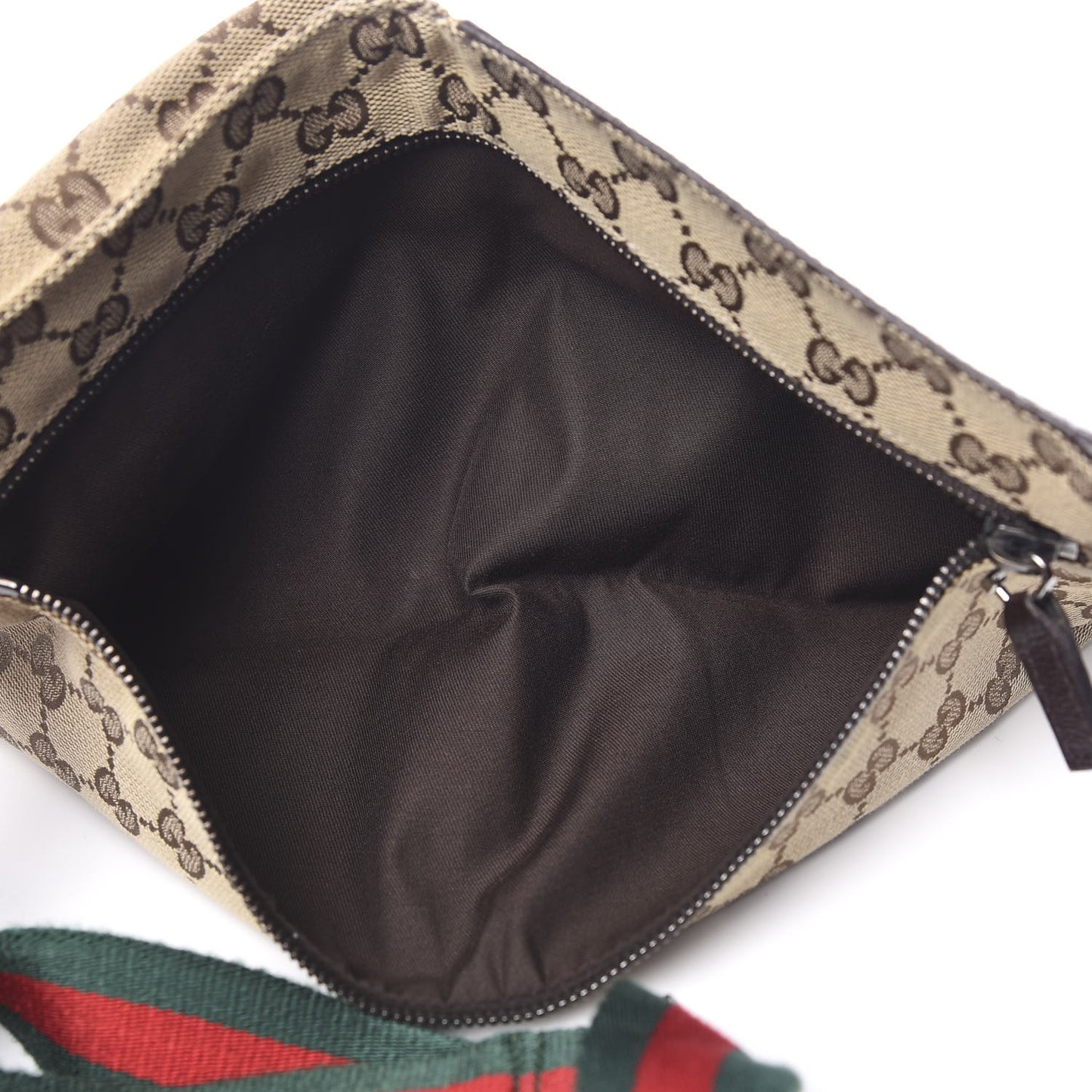 GG Monogram Double Pocket Belt Bag Dark Brown