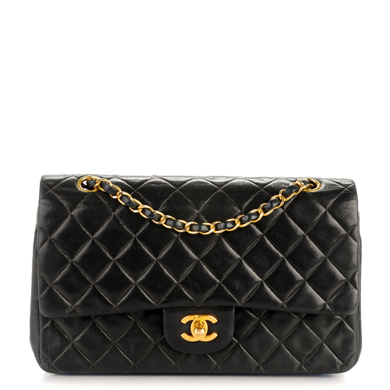 Chanel Lambskin Quilted Medium Double Flap Black 1 of 13