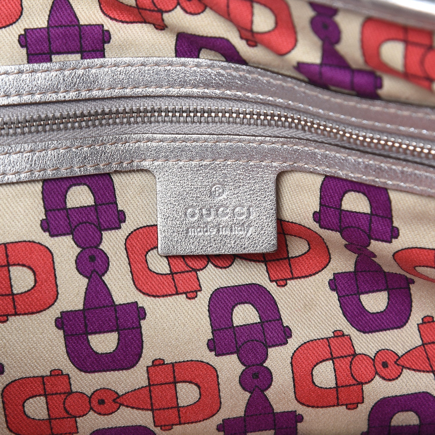 Gucci Metallic Guccissima Small Pelham Shoulder Bag Silver 6 of 14
