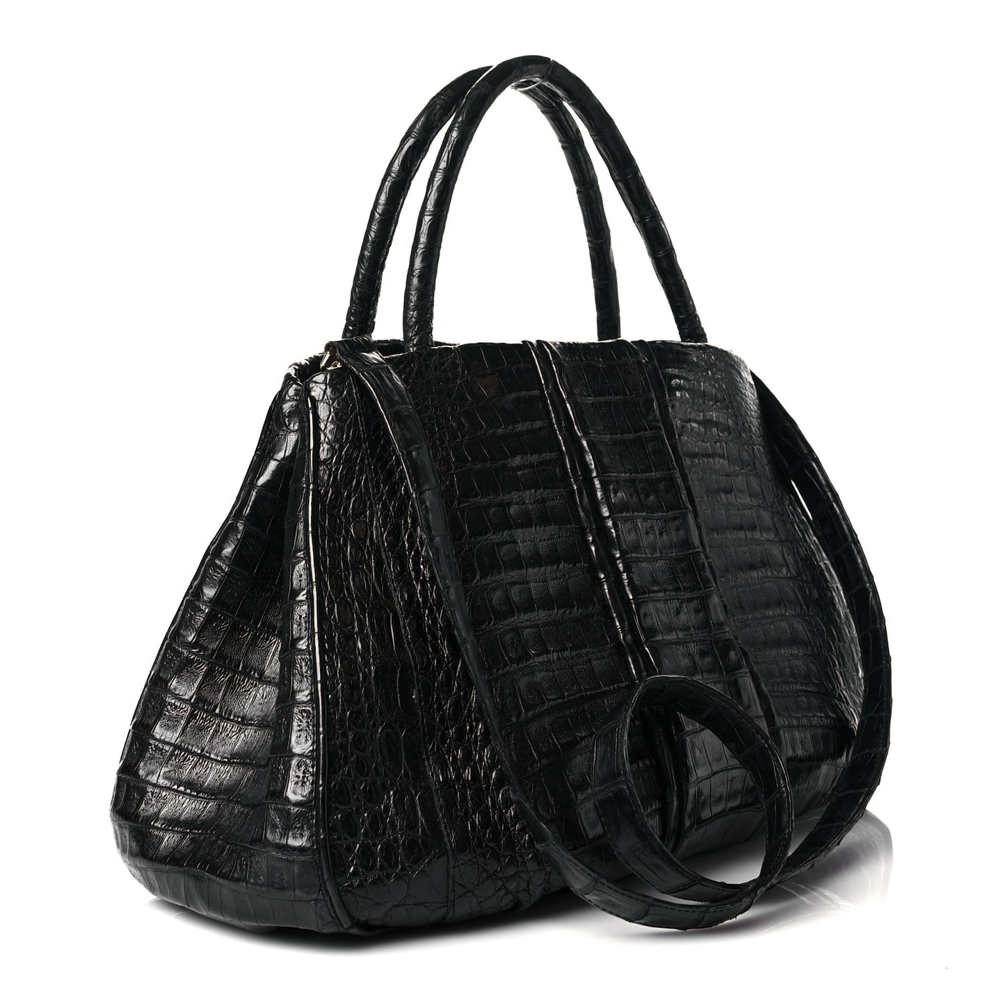 Crocodile Top Handle Stachel Black