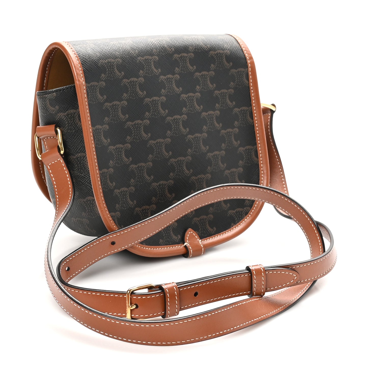 Triomphe Canvas Medium Folco Bag Tan