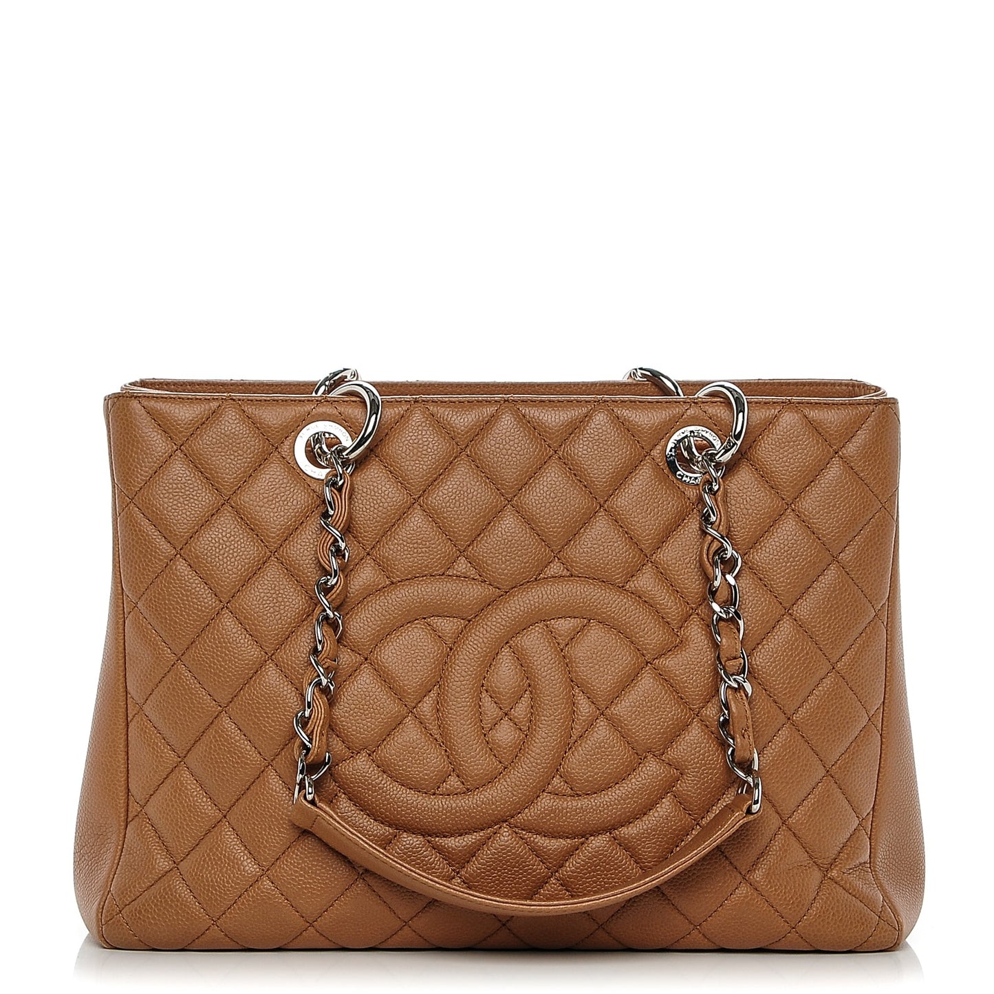 Caviar Grand Shopping Tote GST Dark Beige