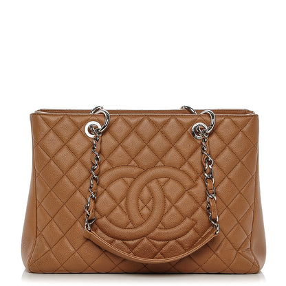 Chanel Caviar Grand Shopping Tote GST Dark Beige 1 of 8
