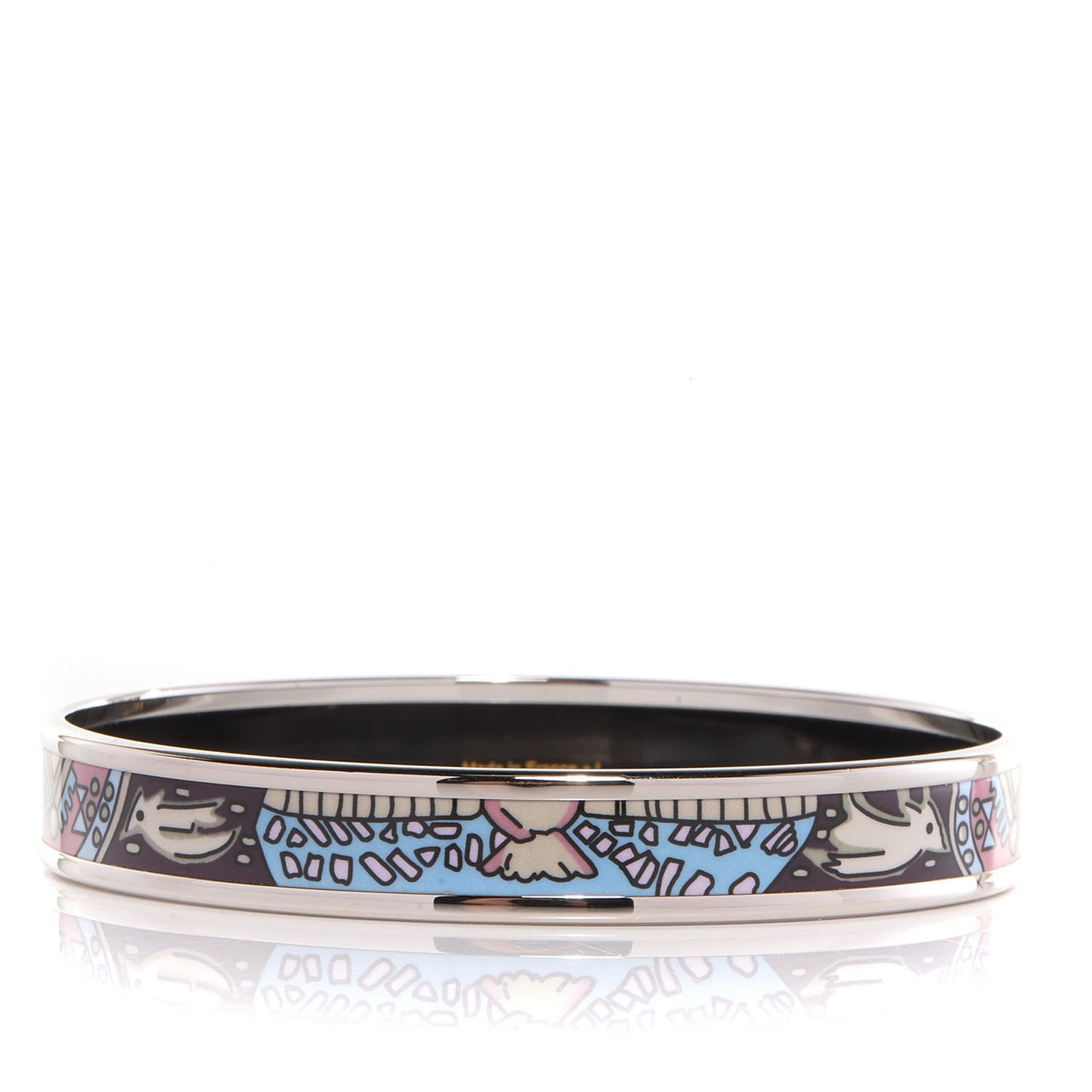 Enamel Narrow Printed Bracelet 65 Pink