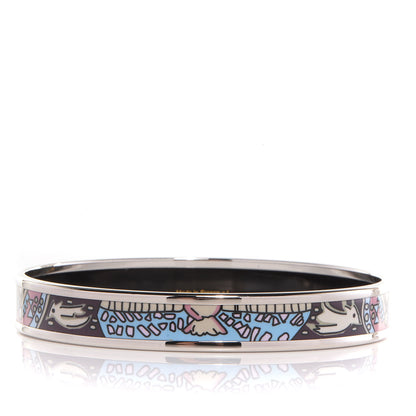 Hermes Enamel Narrow Printed Bracelet 65 Pink 5 of 6