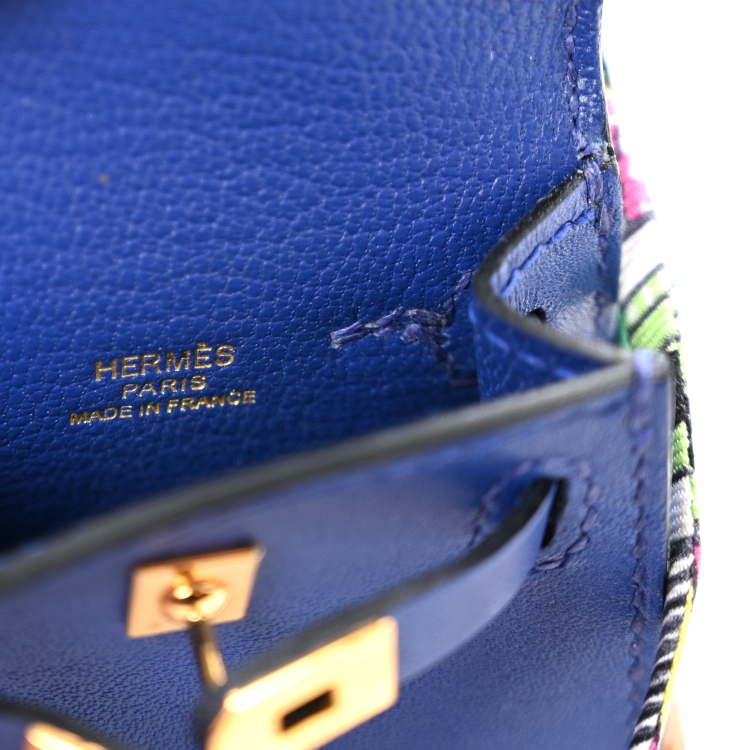 Hermes Tadelakt Mini Kelly Twilly Bag Charm Bleu Electrique 4 of 8
