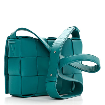 Bottega Veneta Lambskin Maxi Intrecciato Cassette Crossbody Bag Petrol Blue 3 of 9