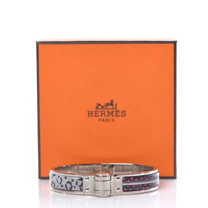 Hermes Enamel Printed Narrow Baobab Cat Hinged Bracelet M Faux Gris 5 of 5
