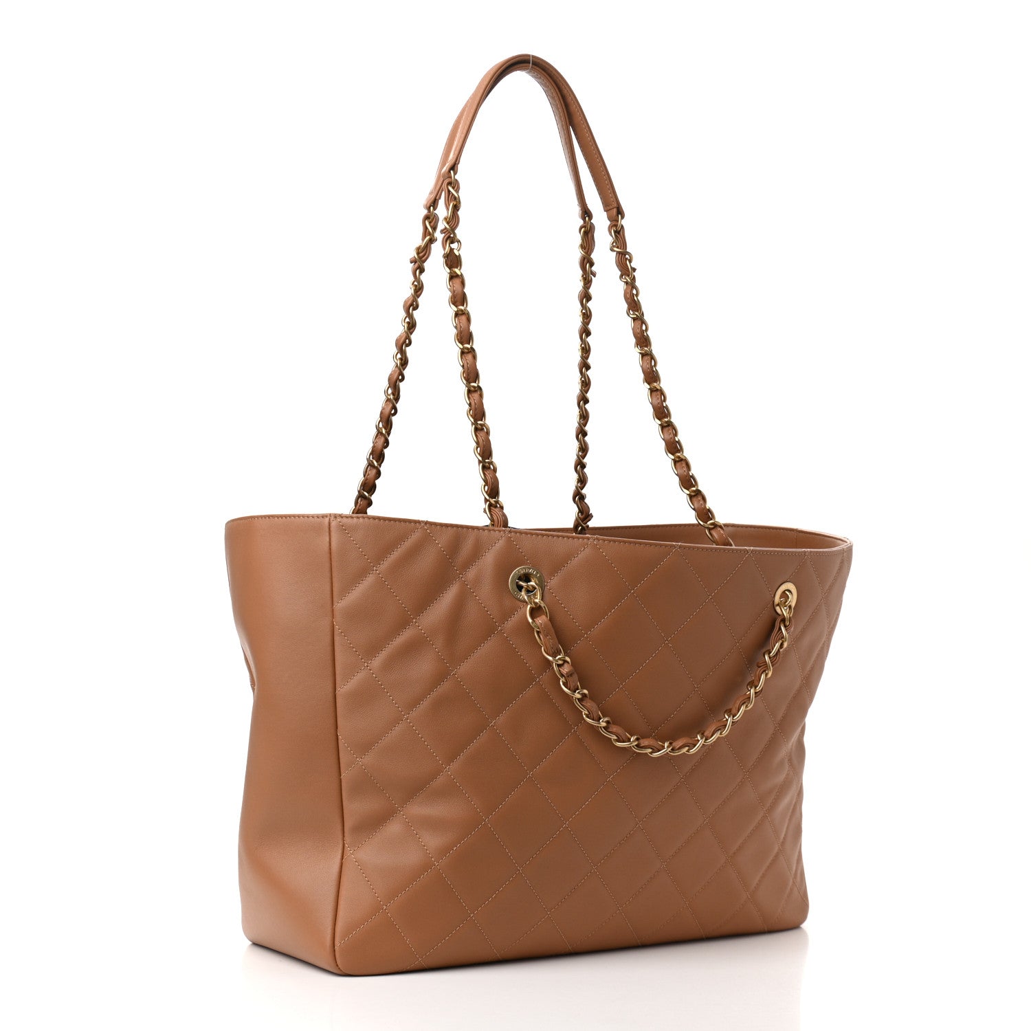 Chanel Lambskin Shopping Tote Camel 3 of 10
