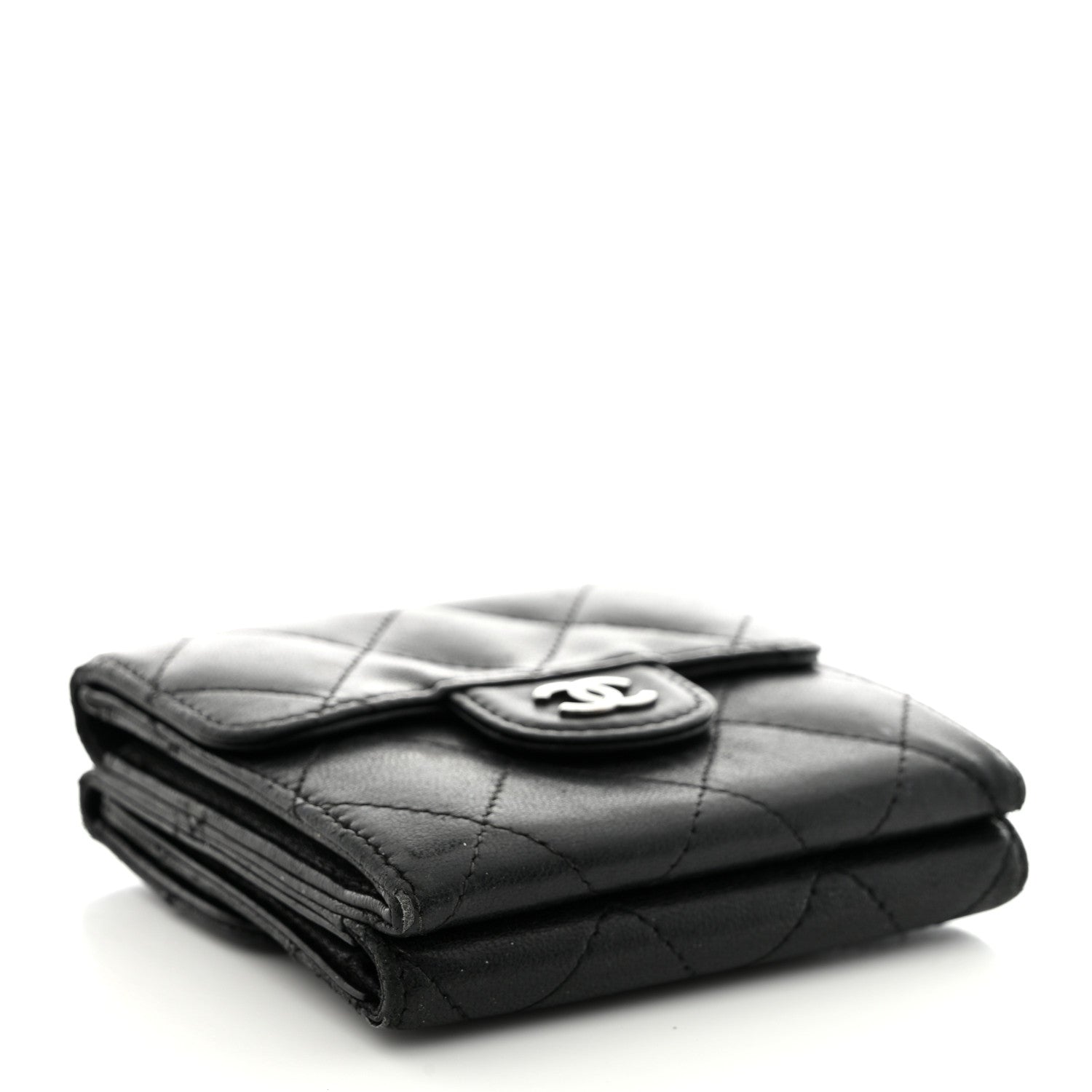 Chanel Lambskin Quilted Double Sided Wallet Black 4 of 16