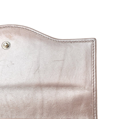 Gucci Metallic Soft Microguccissima Sukey Continental Wallet Dark Cipria 9 of 14