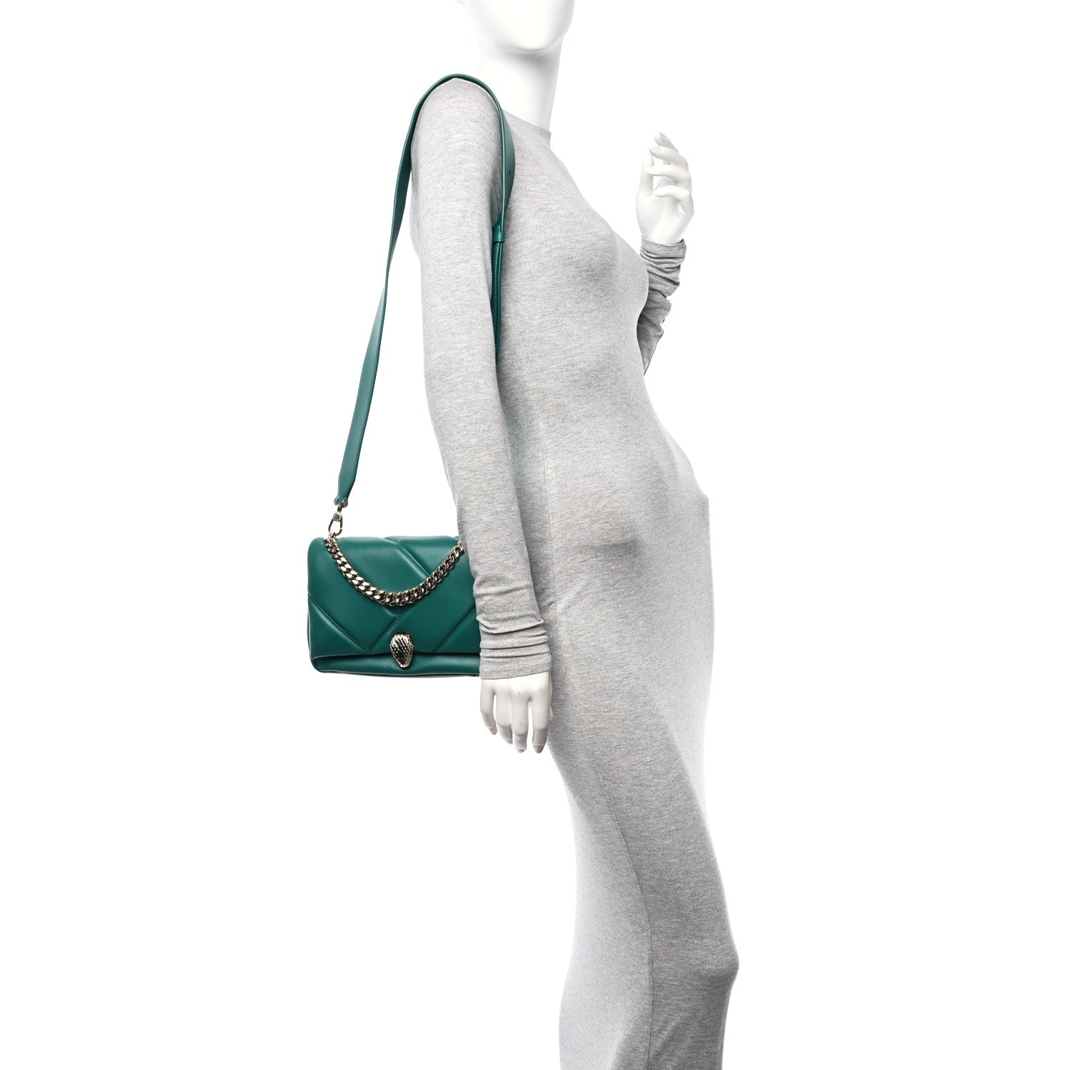 Bulgari Calfskin Matelasse Mini Serpenti Cabochon Crossbody Bag Jade Green 2 of 10