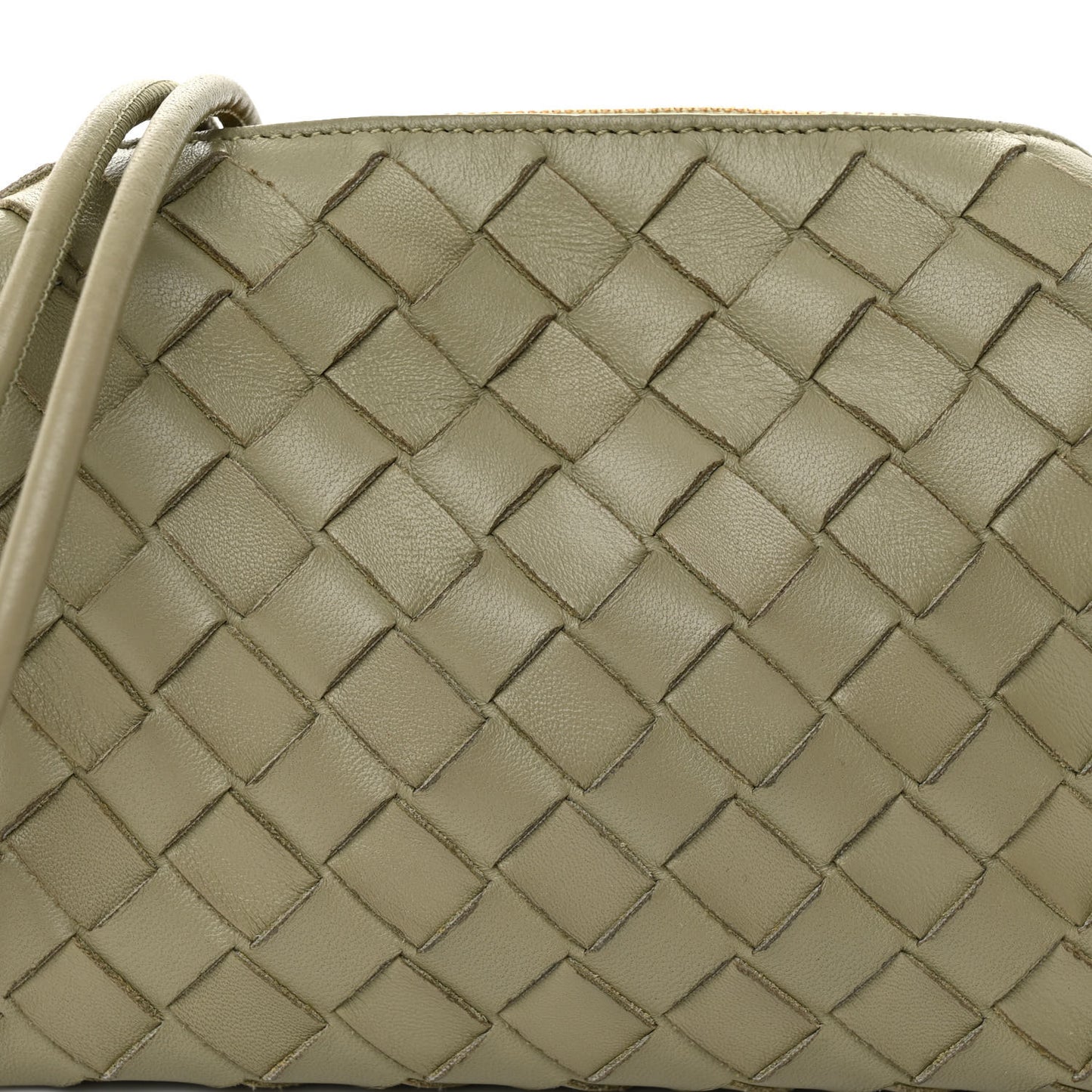 Nappa Intrecciato Mini Loop Camera Bag Travertine